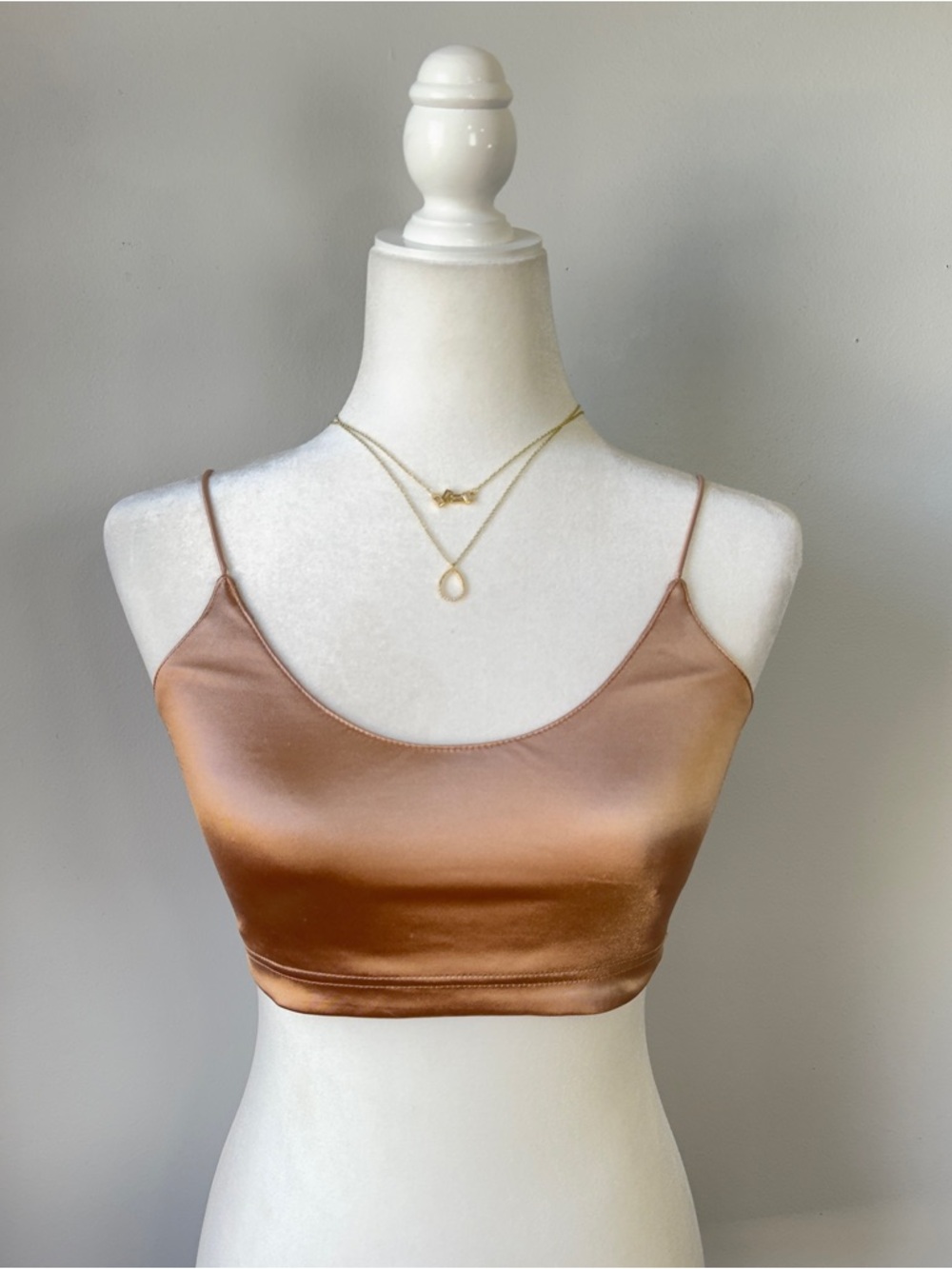 Urban Outfitters Out From Under Satin Crop Bralette Small Champagne Rose